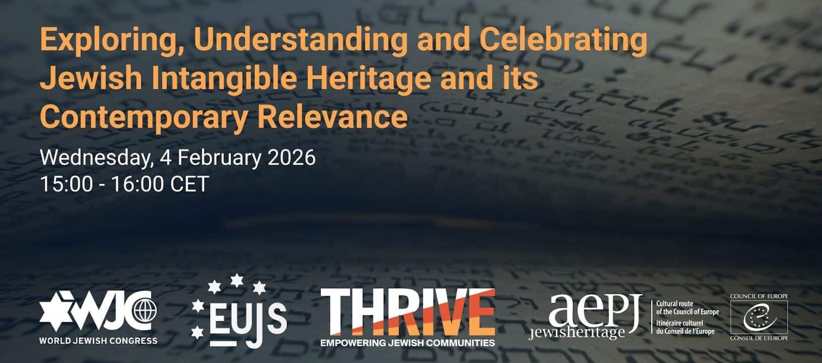 Launch of the Intangible Jewish Heritage Website