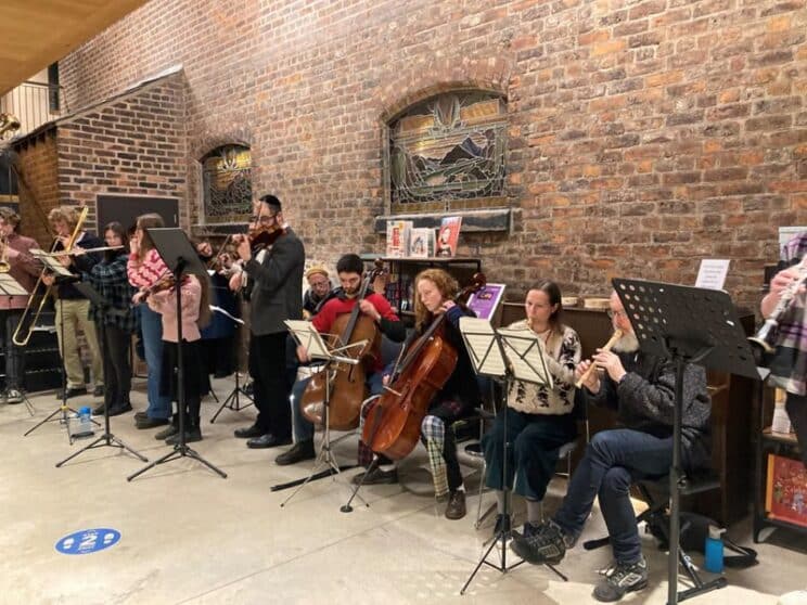 Klezmer Tune Club performing at Manchester Jewish Museum during Chanukah, 2022